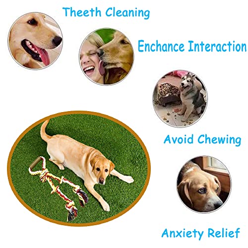 Extra Large Dog Rope Toys for Aggressive Chewers - Tug of War, Interactive, Heavy Duty, Outdoor, Medium to Large Breed Dog Chew Rope with Handle - color: yellow
