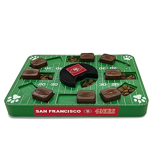 Pets First NFL San Francisco 49ers Puzzle Toy for Dogs, Slow Feeder Board for Pets, Interactive Doggie Treat Toy - color: SAN FRANCISCO 49ERS