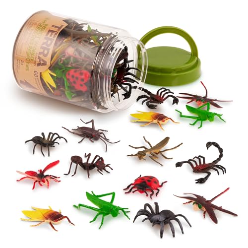 Terra by Battat Insect World Bug Toys, 60 Mini Figures in Tube, Insects - style: 60pcs Insects & Bugs