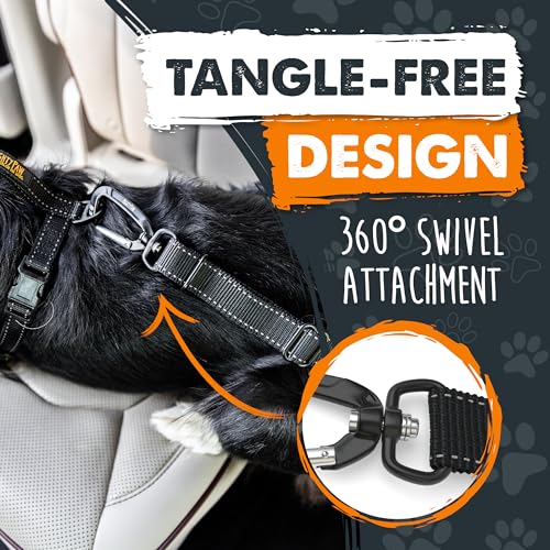 Mighty Paw Dog Seat Belt for Car, Heavy-Duty Aviation Aluminum Carabiner - style: Buckle Attachment (Most Popular)