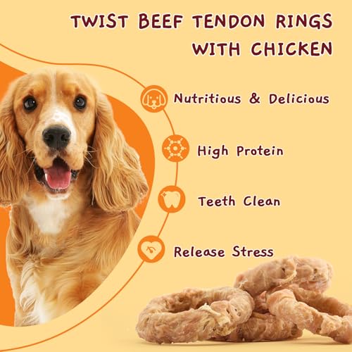 Jungle Calling Chicken Wrapped Beef Tendon Rings, Hip and Joint Support - size: 10.6 Ounce (Pack of 1)