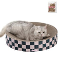 CSR1010C Nelson 20.13" Modern Cardboard Round Bowl Cat Scratcher with Catnip, Peony - color: Dark Teal/Light Pink