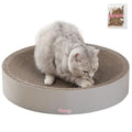 CSR1010K Nelson 20.13" Modern Cardboard Round Bowl Cat Scratcher with Catnip, Fog - color: Gray