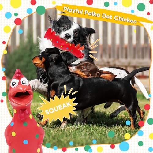 Rubber Chicken Dog Squeaky Toys, Durable Latex Chew Toys for Small Medium Large Size Dogs, Teething Puppy Dogs (3 Pack-Large) - color: 3 Pack-Large