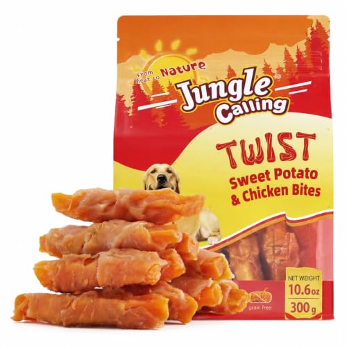 Jungle Calling Chicken & Sweet Potato Treats, Fiber-Rich, Digestible Chews - size: 10.6 Ounce (Pack of 1)