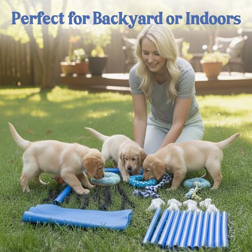 Race&Herd 19.5" Puppy Play Gym — Small Dog Jungle Activity Mat (Lime) - color: Lime