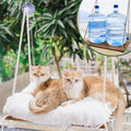 Large Cat Window Perch with Industrial-Grade Suction Cups - Solid Pine Wood Hammock Bed, Soft Cushion - 42 lb Capacity for Heavy Cats Inside - color: Brown/White, size: X-Large