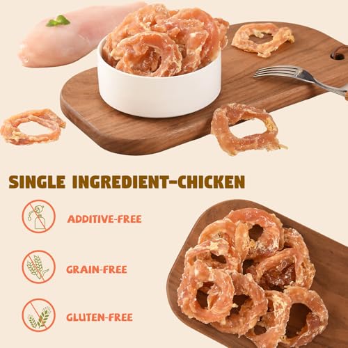 Chicken Jerky Rings Dog Treats with Taurine, Rawhide-Free, 10.6 oz