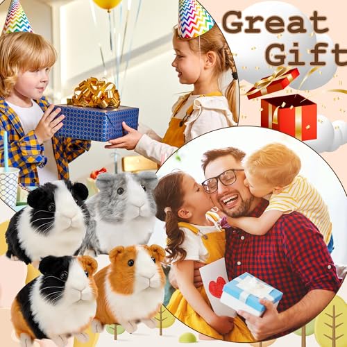 redaica 4pc Guinea Pig Stuffed Animals, Realistic Plush Cute Plushie - size: 4pcs