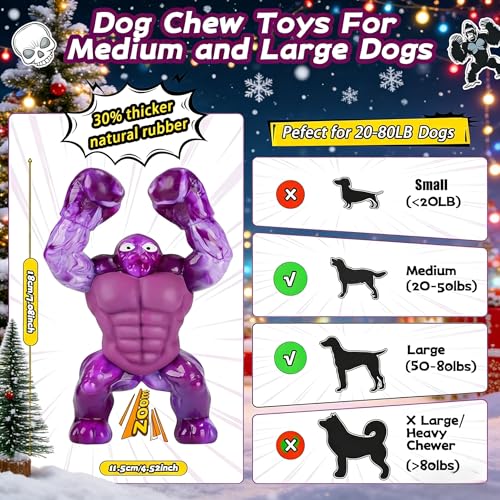 Furdog Dog Toys for Aggressive Chewers Indestructible Dog Toy for Large Dogs Tough Dog Toys to Keep Them Busy - color: Purple-1