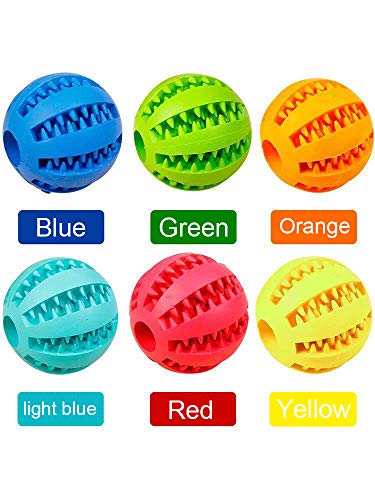 Sunglow 2 Pack Dog Toy Ball，Nontoxic Bite Resistant Teething Toys Balls for Small/Medium/Large Dog and Puppy Cat, Dog Pet Food Treat Feeder Chew Tooth Cleaning Ball Exercise Game IQ Training Ball - color: Red/Yellow, size: 2.36 in