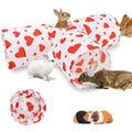 BWOGUE Bunny Tunnels & Tubes, 3-Way Collapsible Rabbit Hideout for Bunnies - color: Heart