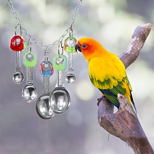 Litewoo Bird Stainless Steel Bell Toys, Safe and Stable Hanging Spoons Pipe Chew Bite Toy（E） - color: Toy E
