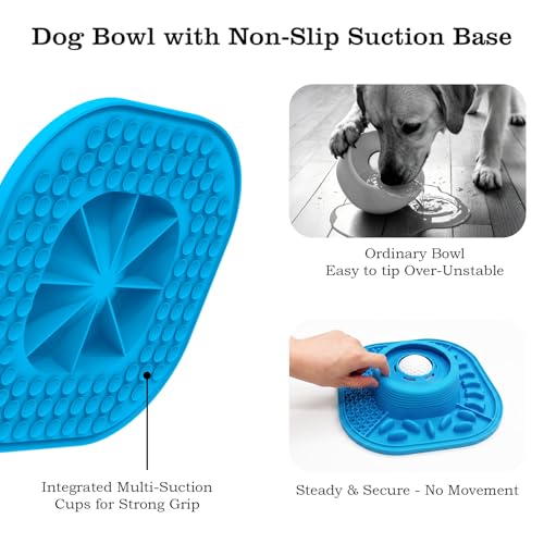 Dog Lick Bowl with Interactive Rolling Ball & Slow Feeder