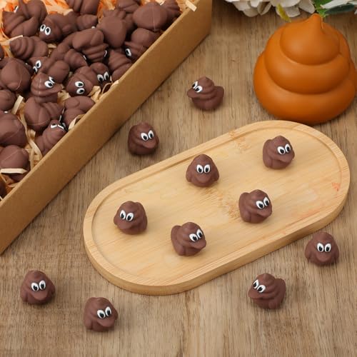 Chunful 25 Pcs Mini Poop Rubber Ducks Bulk Rubber Brown - color: Brown, size: Rubber