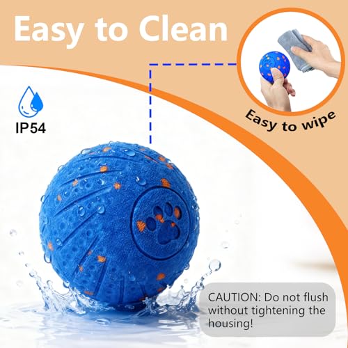 Interactive Dog Toys Smart Dog Ball for Aggressive Chewers Auto Bounce Blue - color: Bule