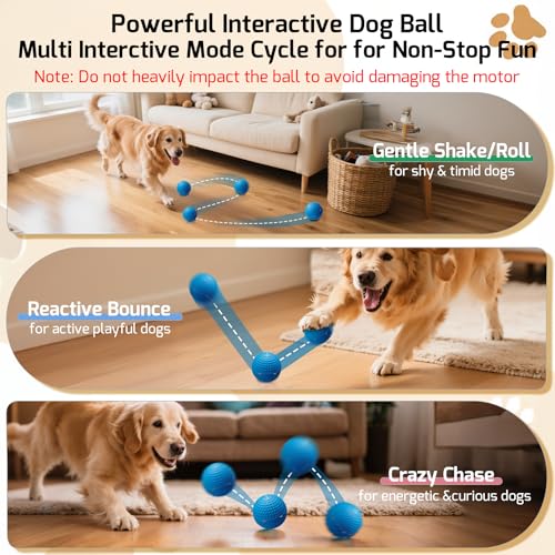 SNOYWEN Interactive Dog Toys, Automatic Moving Bouncing Pet Ball