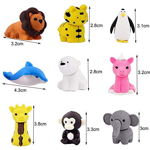 URSKYTOUS 35Pcs Animal Erasers Desk Pets for Kids,Classroom Prizes - style: 35Pcs