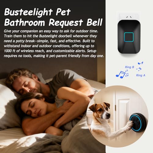 Halo Paw Smart Dog Door Bell–BK Dog Bells to Go Outside (2 Chimes & 1 Bell) - color: 2 Receivers & 1 Bell