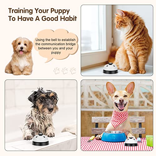 JEXCULL Pet Training Bells, 4 Pack Dogs Bell for Door Potty Training and to Ring to Go Outside Communication Device Dog AgilityTraining Equipment Interactive Toys (White) - size: Small (Pack of 2)