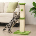 Fansafurn Tall Cat Scratching Post, 32'' Heavy Duty and Thick Scratching Post, Scratching Post for Adult Cats, Thick Sisal Rope with Hanging Ball, Green - color: Green, size: 32''