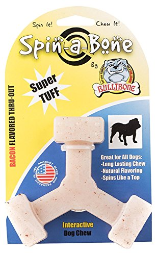 Bullibone Nylon Dog Chew Toy Spin-a-Bone - Interactive Dog Toy, Triggers Natural Instincts, and Improves Oral Health - size: Small / Medium Dog Single