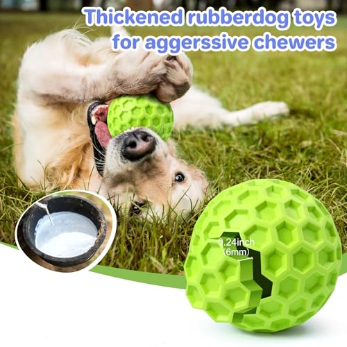 DISSKNIC Indestructible Squeaky Dog Balls Puppy Toys, Interactive Dog Toys for Small Dogs, Puppy Chew Toys for Teething and Relax, Dog Chew Toy Balls Small Dog Toys for Small Breed, Outdoor Dog Toys - color: Green, size: Small