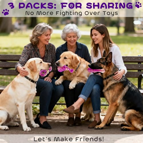 WinTour Dog Chew Toys for Aggressive Chewers, Tough Toys for 30-80lbs Dogs - color: Purple