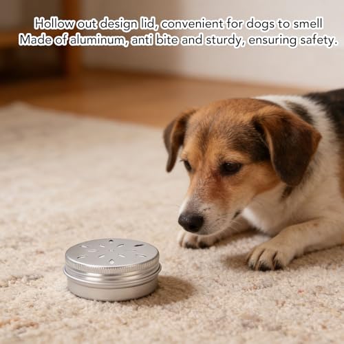 Dog Nose Work Training Tins Set, 10PCS Aluminum Scent Training Containers with Vent Holes, 60ml Round Sniff Kit for Dog Treat Search Games