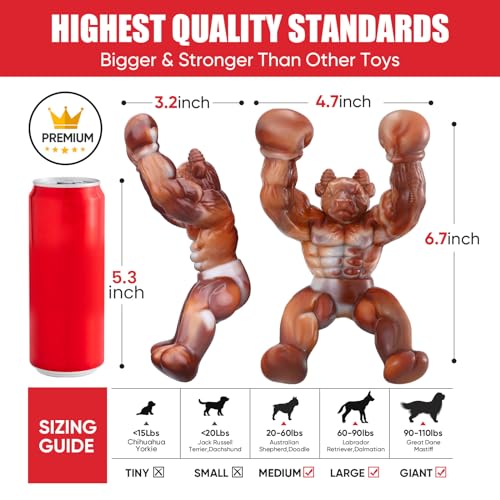 Dog Toys for Aggressive Chewers, Indestructible Dog Toys, Tough Toys for Aggressive Chewers to Keep Them Busy, Dog Chew Toys for Small/Medium/Large Dogs - color: Light Brown