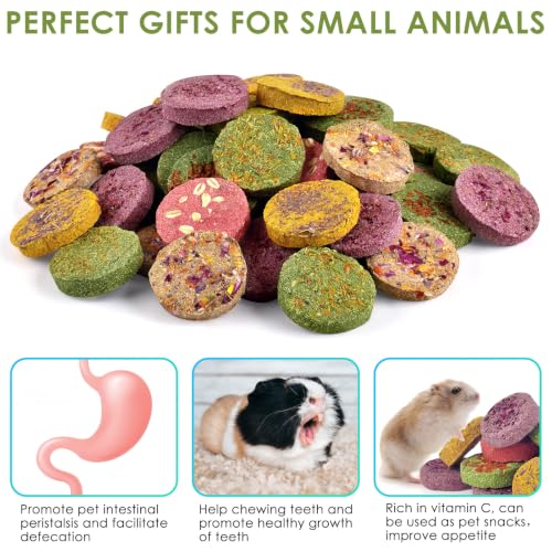 ERKOON 48Pcs Timothy Hay Cake Bunny Chew Toys, 100% Natural Handmade Small Animal Molar Treats, Timothy Grass Chews for Rabbit Guinea Pig Hamster Chinchilla Rat Gerbil Squirrel Teeth Grinding - size: 1.25 Pound (Pack of 1)