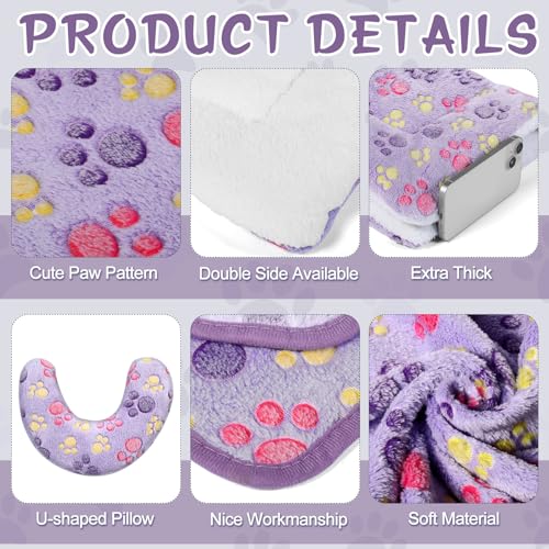 Namalu 3 Pack Soft Cat Bed Mat with Blanket and Pillow Indoor - style: Paw