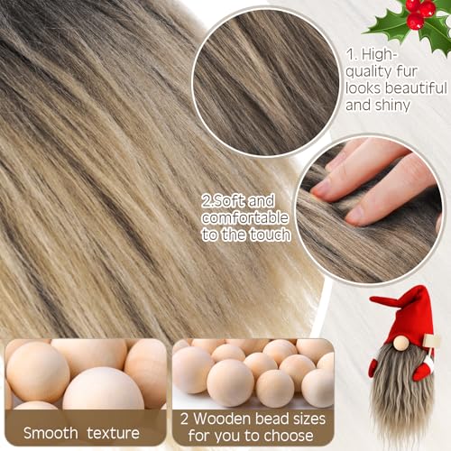 Tudomro 45 Pcs Halloween Gnome Beards Nose for Crafting Gray, White - color: Gray, White