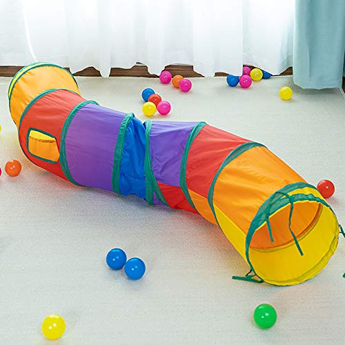 iCAGY Cat Tunnel Toys for Indoor Cats Kittens Rabbits, Pet Toy Play Tunnels - color: Rainbow