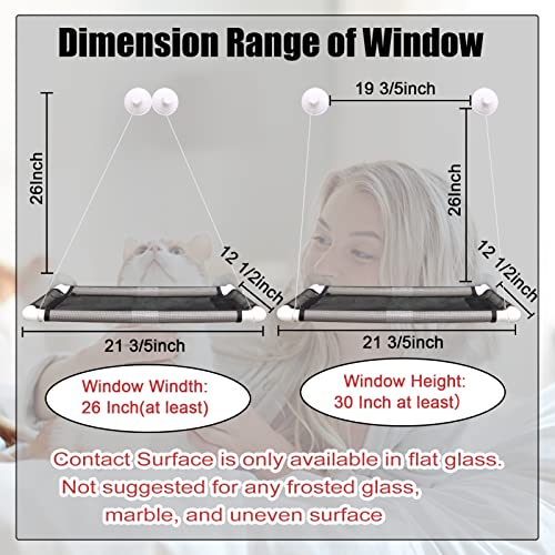 Cat Window Perch, Cat Hammock w/Fleece Blanket Upgraded Screw Suction Cups