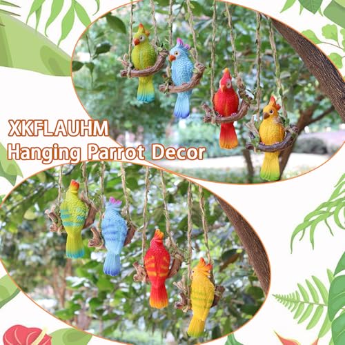 Hanging Parrot Garden Decor Outdoor Tiki Bar Decorations Hanging Bird(Blue) - color: Blue