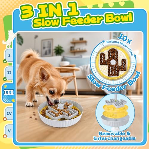 Forfon Upgraded Dog Enrichment Toy Set with Slow Feeder Bowl & Puzzle Toy - color: Expert Dog Puzzle Toys