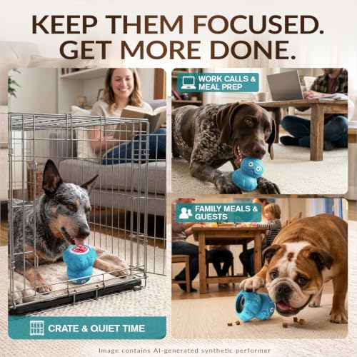 KADTC L, 3 in 1, Frozen Treat Dog Toy, Kibble Dispenser & Chew & Lick Toy