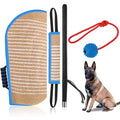 Leyndo 4 Pcs Dog Training Sleeve Set with Tug Pillow Stick Ball, Blue - color: as shown on the picture