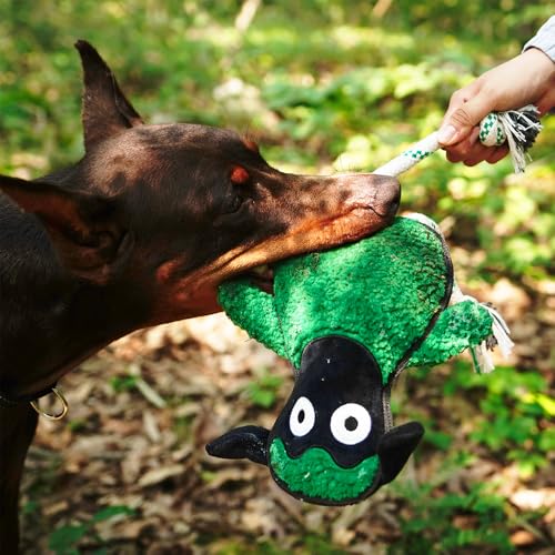 Green Sheep Dog Toy, Durable Plush Rope Toy with Squeaker for Small to Large Dogs, Interactive Chew Toy for Pets, Tough & Recycle Cotton Rope Dog Toys to Keep Them Busy - color: Green Sheep (L)