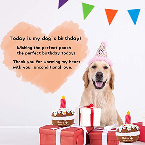lilfrd Dog Birthday Toy, Squeaky Plush Birthday Cake Puppy Gift - style: Birthday Cake