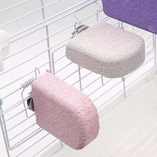 Pet Teeth Grinding Stone and Perch, Bird Perch Stands, Natural Chewing Toys for Small Medium Birds Budgies Conures Cockatiels Rats (4 Colores, Small) - color: 4 Colores, size: Small