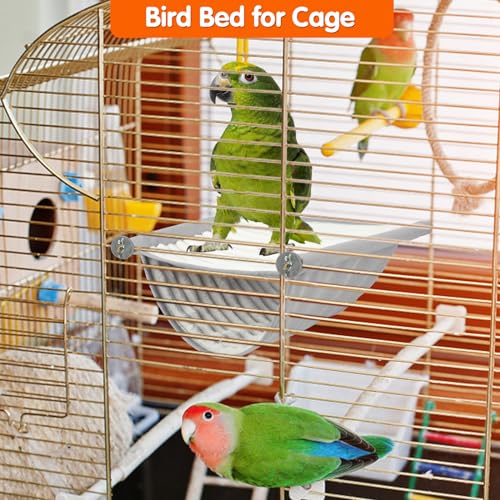 BWOGUE Bird Nest Bed Hanging Hammock, Parakeet Bed for Cage, Cockatiel Bed - color: Grey, size: Large (13.56"x9.2")