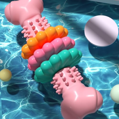 Tough Chew Bone, Indestructible Dog Chew Toys for Aggressive Chewers, Dog Toys for Dental Health & Boredom Relief, (Pink) - color: Pink