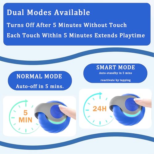2 Pack Interactive Cat Toy Ball,Indoor Automatic Cat Toys with 8 Replaceable Worm and Feather Tails for Chasing,Rechargeable Enrichment Toys for Cats to Keep Them Busy,Blue + Blue - color: Blue, size: 2-Pack