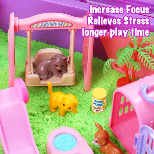 Carolart Pet Sensory Bin, Dog & Cat Sand Box Play Sand Kit, Sensory Toys - style: Pet