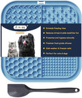 Licking Mat for Dogs & Cats with Suction Cups, 1 Pack Square Dog Slow Feeder Lick Pat for Anxiety Relief & Boredom, Dog Toys to Keep Them Busy, Pets Bathing Training Grooming Mat - color: Blue