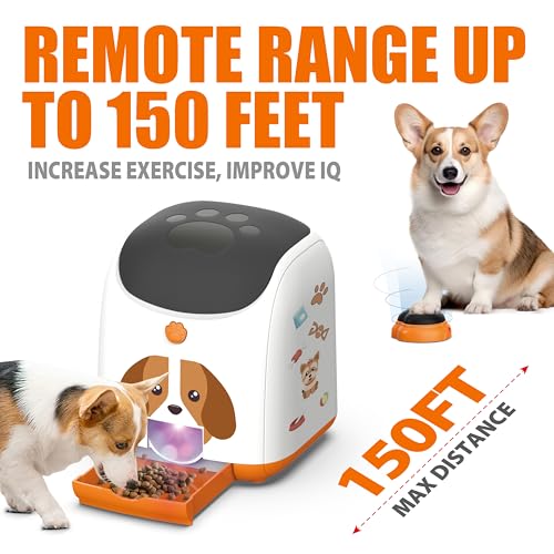 Dog Puzzle Feeder Toy – Remote Control Automatic Treat Dispenser with Light, Interactive IQ Training Slow Feeder, Large Capacity for All Dog Breeds
