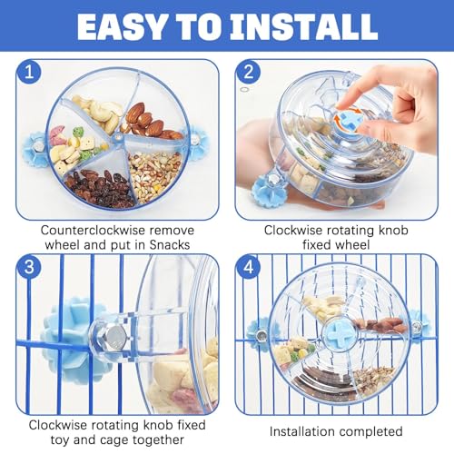 BNOSDM Bird Foraging Toy, Enrichment Parrot Puzzle Toys Transparent - color: Blue