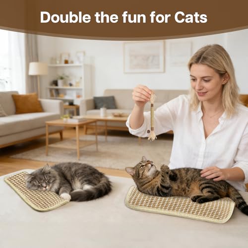 2 Pack 13.4 inch Sisal Pillow Catnip Toy for Cats with Silvervine Sticks, Cat Toys with A+ Organic Catnip Interactive Kicker Toy Scratch-Resistant Safe Chew Toy Teeth Cleaning for Indoor - size: 13.4 Inch x 3.7 Inch